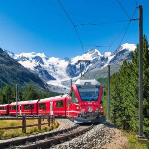 Bernina red train | Rail holidays for over 50s